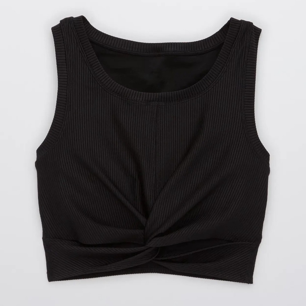 AERIE OFFLINE Ribbed Shine Twist Front Sports Bra - Picture 6 of 6